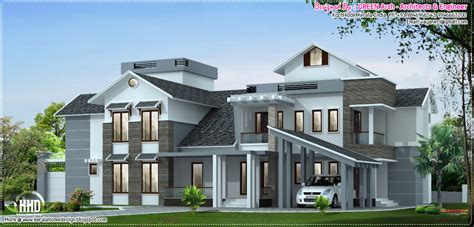 Luxury House Elevation 3700 Sqfeet Kerala Home Design And Floor