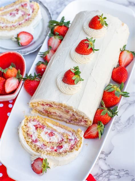 Strawberry Swiss Roll Cake Recipe Video Tatyanas Everyday Food