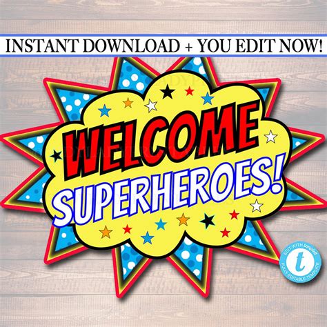 Superhero Teacher Appreciation Week Classroom Printable Sign Tidylady