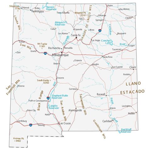 New Mexico Map Cities And Roads Gis Geography