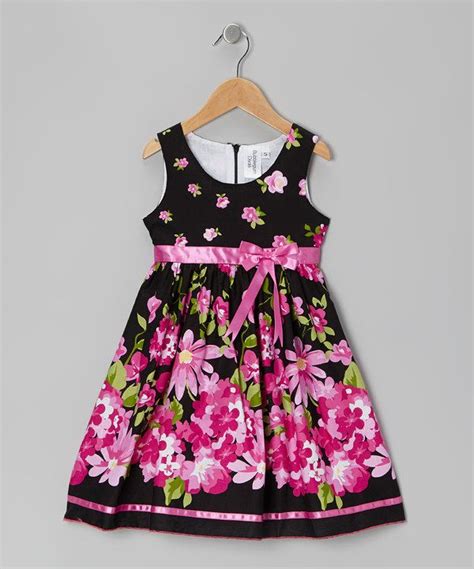 Take A Look At This Black And Pink Rose Dress Girls On Zulily Today