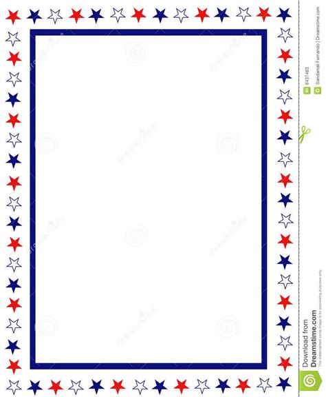 Free Patriotic Page Borders Blue And Red Patriotic Stars Stripes Page