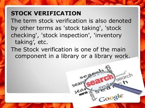 Stock Verification