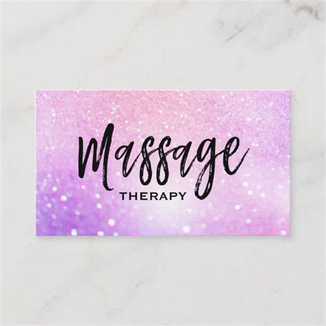 Massage Therapist Trendy Pastel Glitter Business Card Zazzle