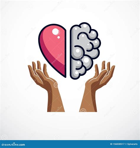 Heart And Brain Concept Conflict Between Emotions And Rational