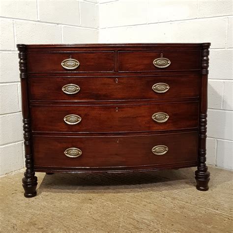Antique William 1v Mahogany Bow Front Chest Of Drawers C1830 700609 Uk