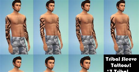 My Sims 4 Blog Tribal Sleeve Tattoos By Kitty25939 Mts