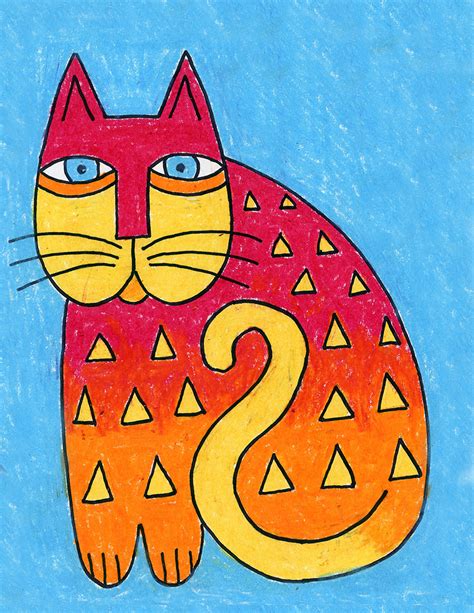 How To Draw A Laurel Burch Cat · Art Projects For Kids