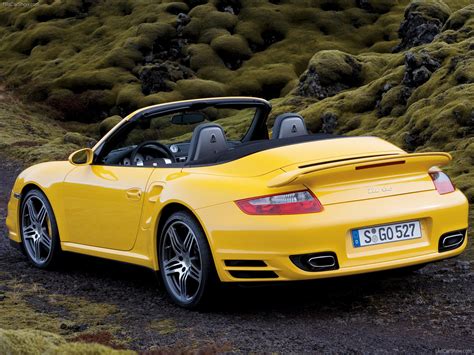 The turbo cabriolet and the ultimate 911, the gt2. 2008 Yellow Porsche 911 Turbo Cabriolet wallpapers