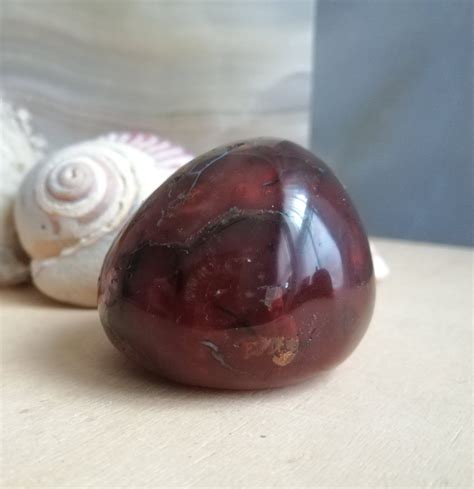 Dark Red Carnelian Palm Stone For Confidence And Compassion 4 Etsy
