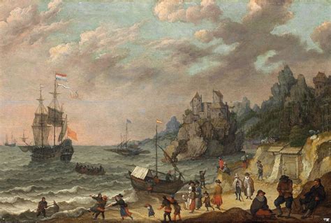 Abraham Willaerts Dutch Merchant Ships In A Harbor1600s Marine