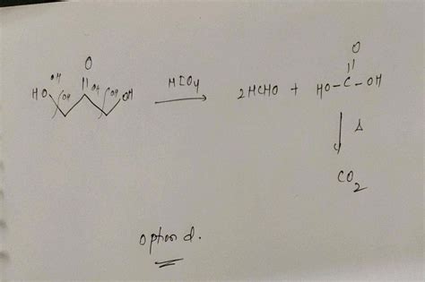 The Product X On Oxidation With Hio4 Gives