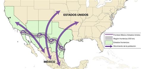 Frontera Mapa Estados Unidos México Experiencias Compartidas En La