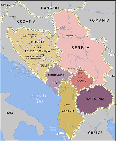 West Balkan Countries Map Info ≡ Voyage Carte Plan