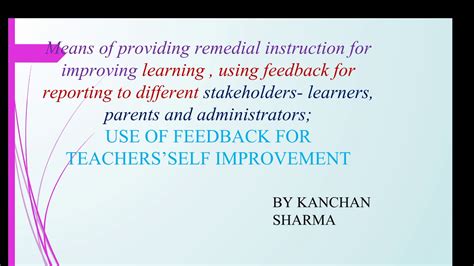 Means Of Providing Remedial Instruction For Improving Learning Bed