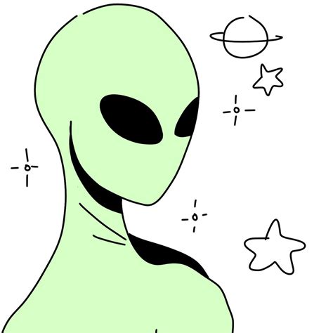 Alien 9 Alien Drawings Space Drawings Easy Drawings Alien Aesthetic