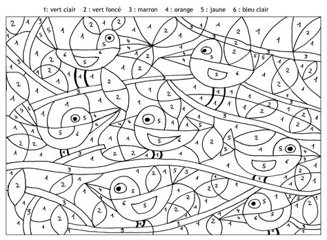 Coloriage magique - Coloriages pour enfants : coloriage-magique-oiseaux