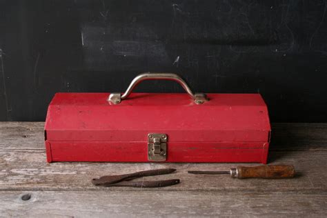 Vintage Toolbox Small Red From Nowvintage On Etsy Etsy Tool Box