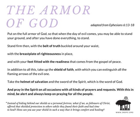Holy Week Put On The Full Armor Of God — Second Presbyterian