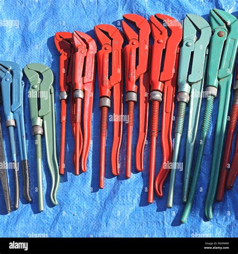 Adjustable Wrenches In Various Sizes And Color Stock Photo Alamy