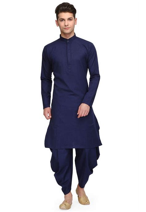 Plain Kurta Set In Navy Blue Mens Kurta Designs Gents Kurta Design Designer Clothes For Men