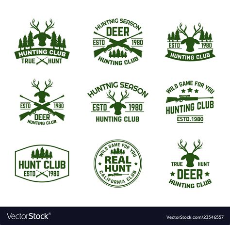 Set Of Outdoor Camping Badges With Deer Head Vector Image