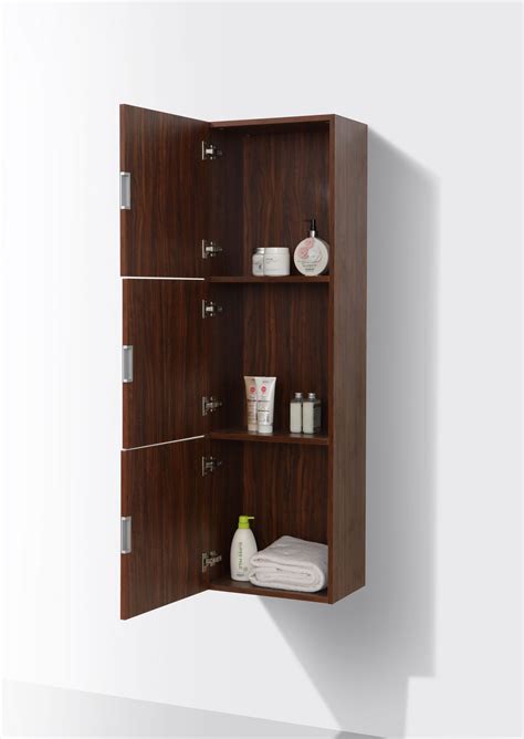 Save big on bathroom cabinets & storage at menards®! Bathroom Walnut Linen Side Cabinet w/ 3 Large Storage ...