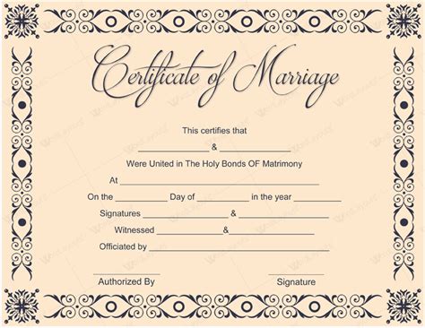 Get expert tips on how to apply for a marriage license. Printable Marriage Certificate Templates - 10+ Editable ...