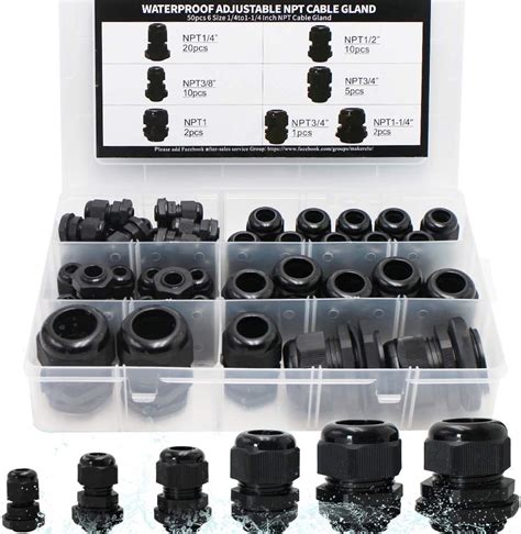 Buy MAKERELE Cord Grip Cable Glands Kit For Electrical Box NPT Waterproof Nylon Strain Relief