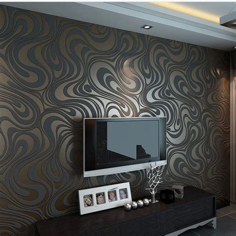 High Quality Modern Luxury 3d Wallpapers Roll Mural Flocking Striped