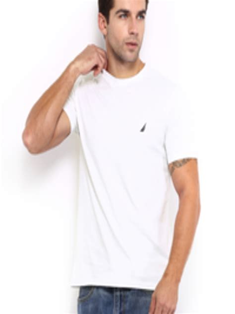 Buy Nautica Men White Slim Fit T Shirt Tshirts For Men 465496 Myntra