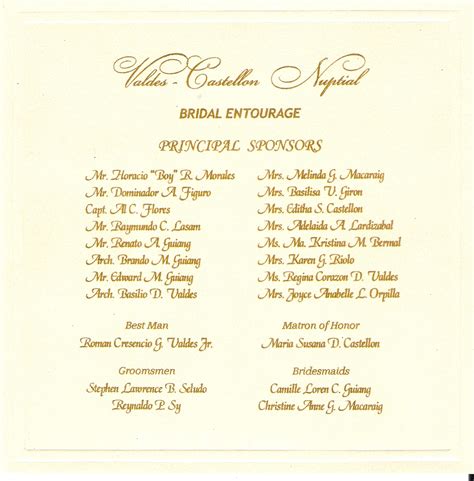 Wedding invitation format entourage wedding invitation list. Wedding Invitation | Valdes-Castellon Nuptials