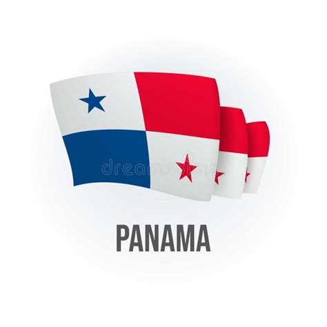 Panama Vector Flag Bended Flag Of Panama Realistic Vector