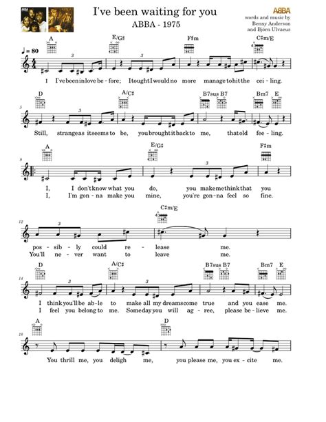 I Ve Been Waiting For You Abba Sheet Music For Vocals Solo