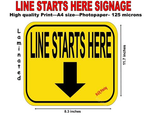 Line Starts Here Signage Laminated Lazada Ph
