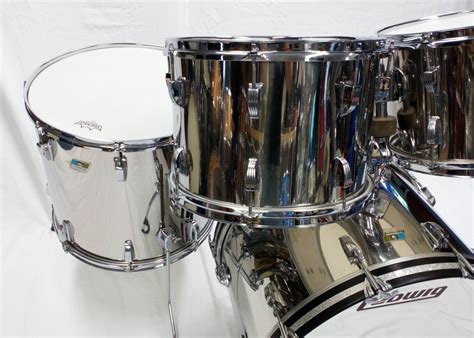 Late 70s Ludwig Stainless Steel Kit 221314 And 18 Drumattic