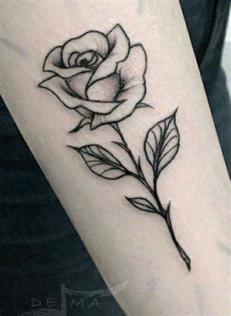 Pin By Jacob Russ On Floral Line Art Tattoos Rose Tattoo Forearm