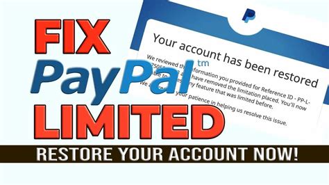 How To Fix Limited Paypal Account Youtube