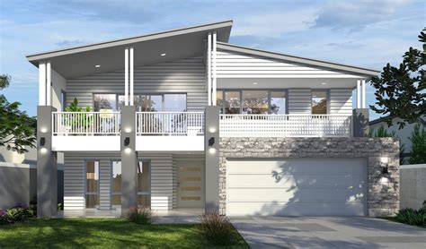 Reverse Living 2 Storey Home Designs With Front Balcony Front View