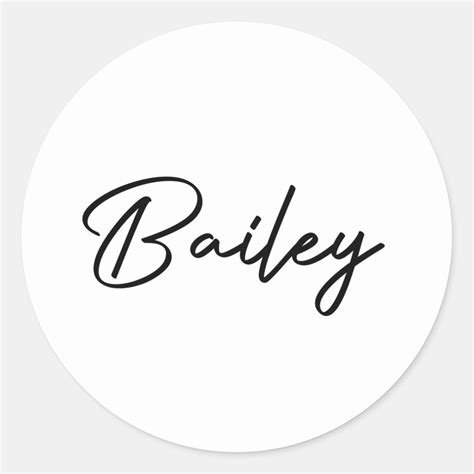 Last Name Bailey Classic Round Sticker Zazzle