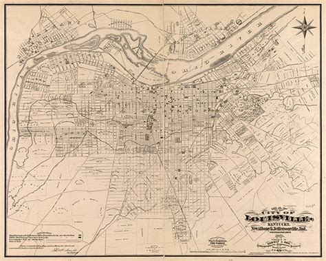 Map Of Louisville Jefferson County Kentucky 1873 Vintage Etsy