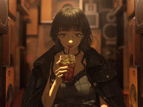 Anime Girl Drinking Hd Wallpaper Peakpx