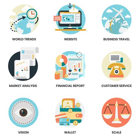 Business Icons Set For Business Marketing 452502 Vector Art At Vecteezy