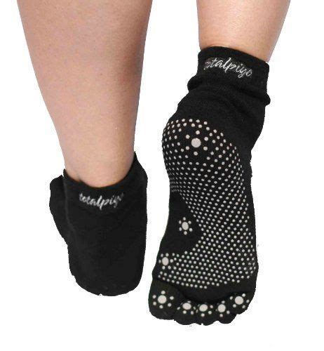 Silicone Dots Non Slip Grip Yoga Toe Socks Black By Sisyama 995