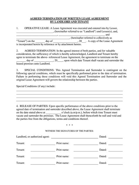 Commercial Lease Surrender Agreement Template Pre Built Template