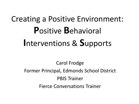 Positive Behavioral Interventions And Supports