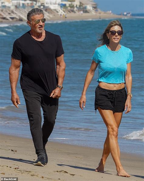 sylvester stallone goes monochrome to join his wife jennifer flavin daughter scarlet in malibu