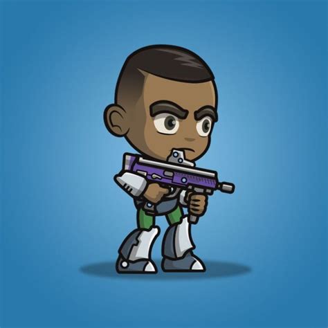 Brown Skin Metro Squad Boy 2d Character Sprite