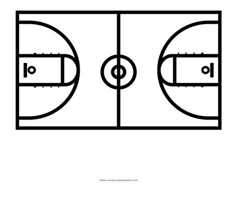 Basketball Court Coloring Pages Clipart Cliparts Game Clip Line