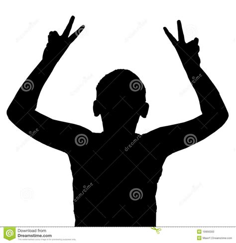 Isolated Boy Child Gesture Peace Or Victory Sign Stock Vector